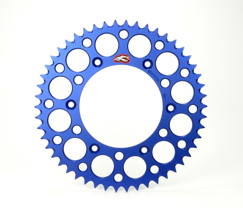 Renthal 2023 Yamaha WR 250F - 450F / 01 - 07 WR250 Rear Grooved Sprocket - Blue 520 - 52P Teeth - Dune Goons