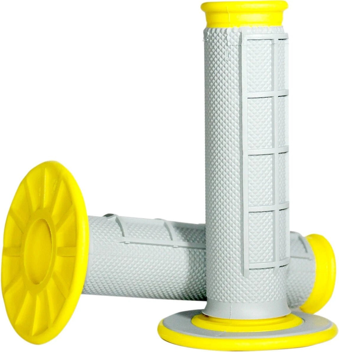 Renthal MX Dual Compound Grips 1/2 Waffle - Grey/ Yellow - Dune Goons