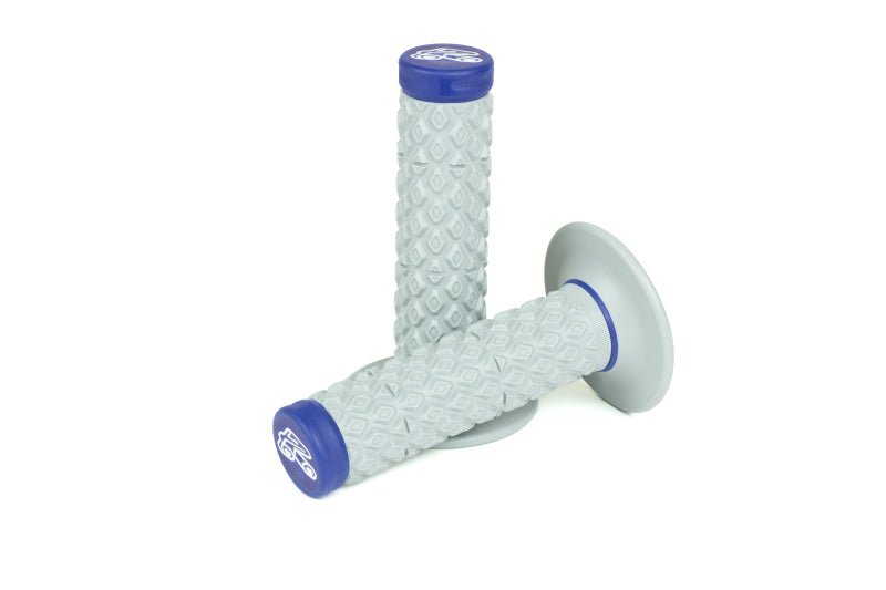 Renthal MX Dual Compound Grips Gray Blue Tapered Half Waffle - Dune Goons