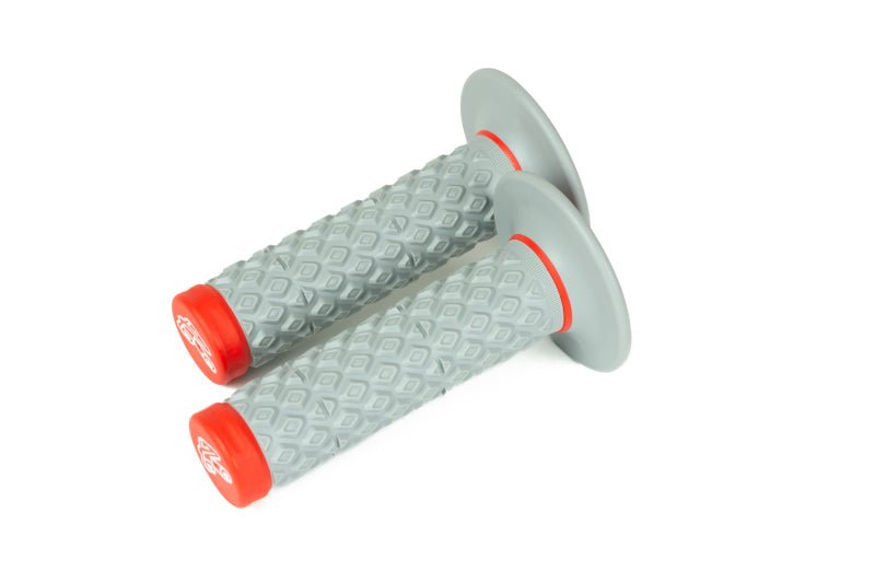 Renthal MX Dual Compound Grips Gray Red Tapered Half Waffle - Dune Goons