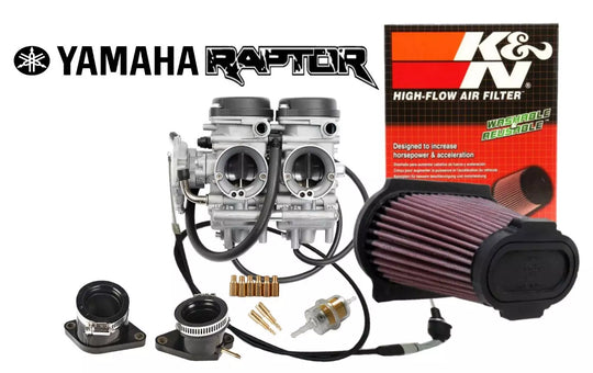 01-05 Raptor YFM 660 Carb Kit Complete Carburetor Manifolds K&N Filter Jet Kit