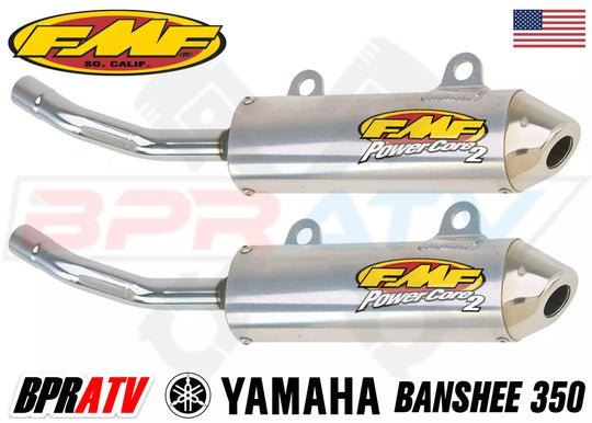 Yamaha Banshee 350 FMF Full Exhaust Fatty Pipes PowerCore 2 II Silencers Set Kit