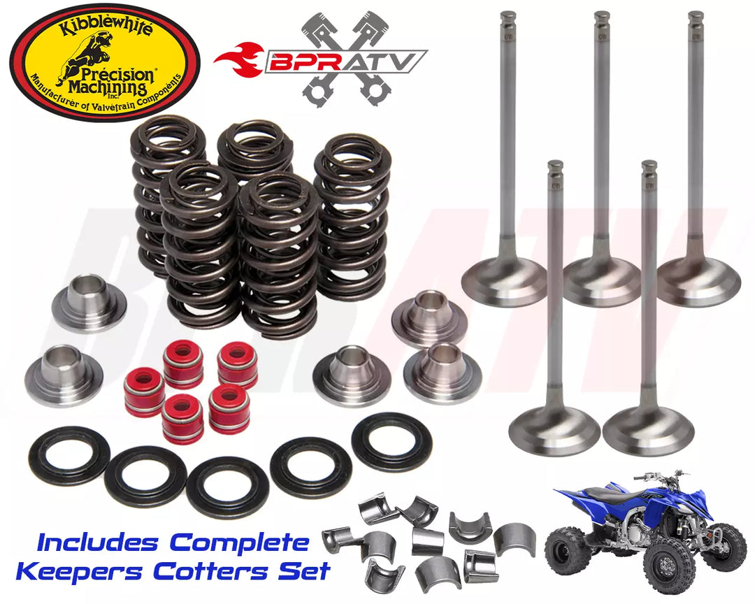 YFZ450R YFZ 450R KIBBLEWHITE +1mm Intake Exhaust Valves Titanium Spring Kit Seal