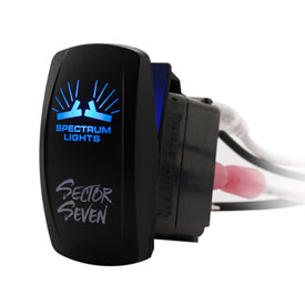 Sector Seven Spectrum Sawtooth Lighted Rocker Switch - Blue