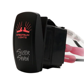 Sector Seven Spectrum Sawtooth Lighted Rocker Switch - Red
