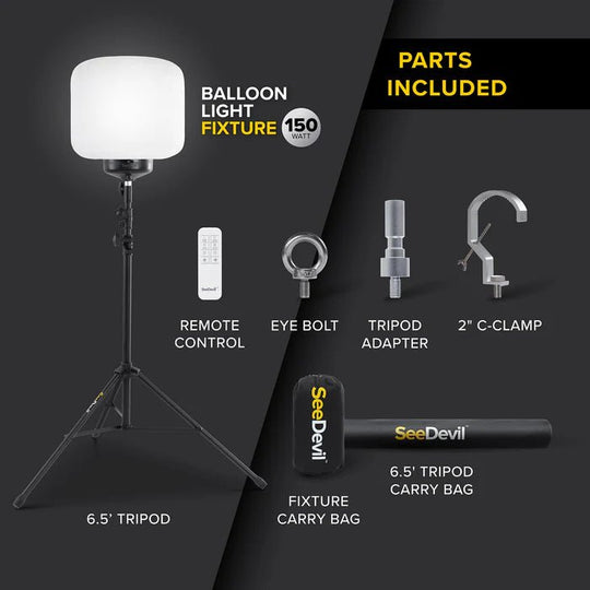 SeeDevil G3 150 Watt Balloon Light Kit – 19,500 Lumen Glare - Free Flood SD - 150W - KIT - G3 - Dune Goons