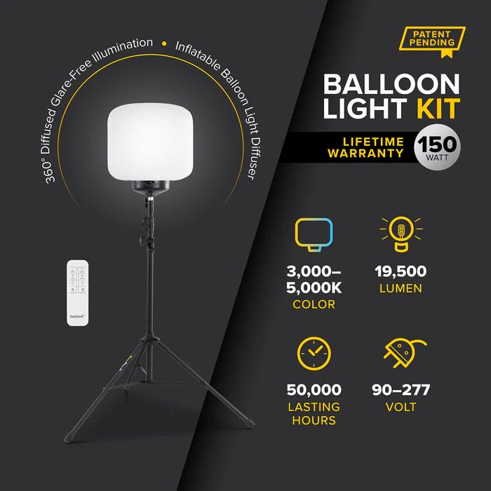 SeeDevil G3 150 Watt Balloon Light Kit – 19,500 Lumen Glare - Free Flood SD - 150W - KIT - G3 - Dune Goons