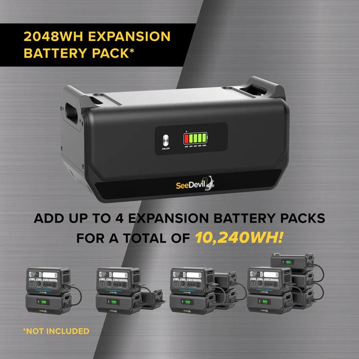 SeeDevil G3 2400W 2048Wh Portable Power Station – Expandable LiFePO4 SD - PPS2400 - G1 - Dune Goons
