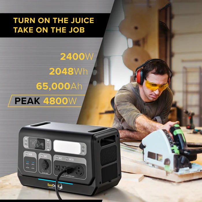 SeeDevil G3 2400W 2048Wh Portable Power Station – Expandable LiFePO4 SD - PPS2400 - G1 - Dune Goons