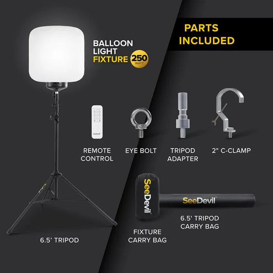SeeDevil G3 250 Watt Balloon Light Kit – 32,500 Lumen Glare - Free Flood SD - 250W - KIT - G3 - Dune Goons