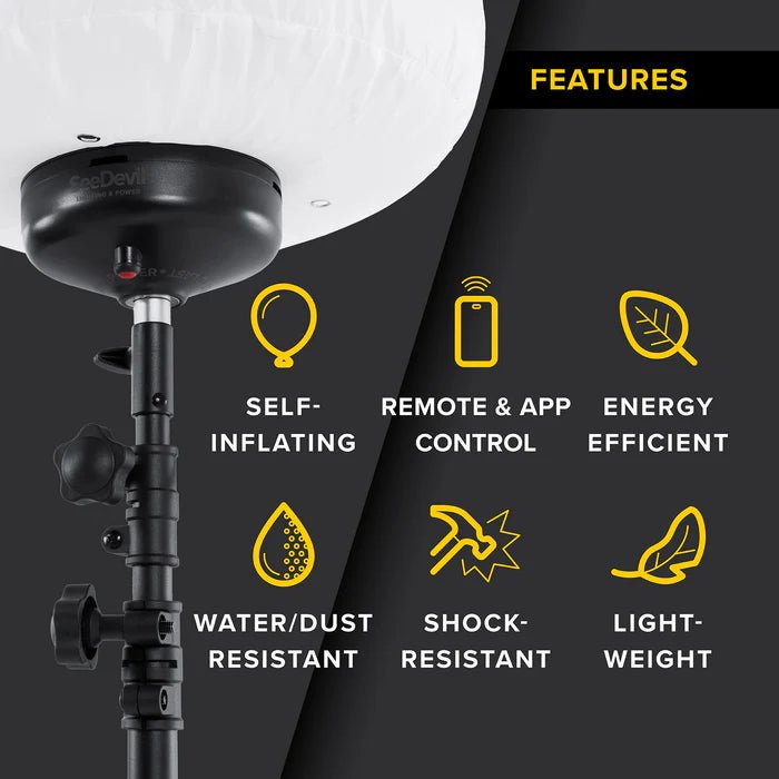 SeeDevil G3 60 Watt Balloon Light Kit – 7,800 Lumen Glare - Free Area Light SD - 60W - KIT - G3 - Dune Goons