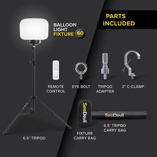 SeeDevil G3 60 Watt Balloon Light Kit – 7,800 Lumen Glare - Free Area Light SD - 60W - KIT - G3 - Dune Goons