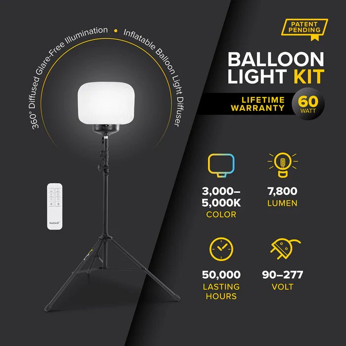 SeeDevil G3 60 Watt Balloon Light Kit – 7,800 Lumen Glare - Free Area Light SD - 60W - KIT - G3 - Dune Goons