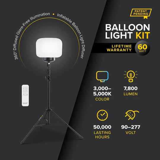 SeeDevil G3 60 Watt Balloon Light Kit – 7,800 Lumen Glare - Free Area Light SD - 60W - KIT - G3 - Dune Goons