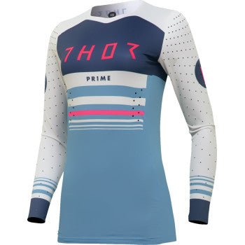 THOR Women’s Prime Blaze Jersey – Blue Steel/White (S–2XL) | MX Jersey - Dune Goons