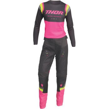 THOR Women’s Pulse REV Jersey – Charcoal/Pink (S–2XL) | Off - Road Jersey - Dune Goons