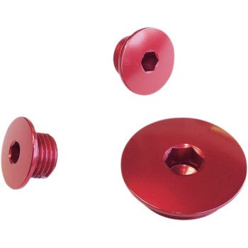 TRX400EX Engine Plug Set – Works Connection Red Anodized - Dune Goons