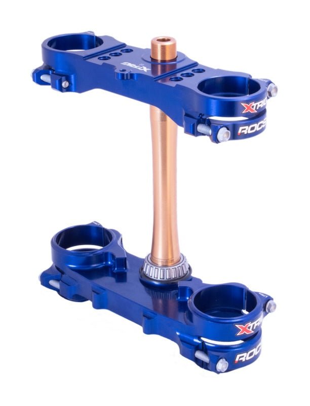 XTrig ROCS Tech Triple Clamp Yamaha YZ250F 2024 YZ450F 2023+ 22mm Blue - Dune Goons