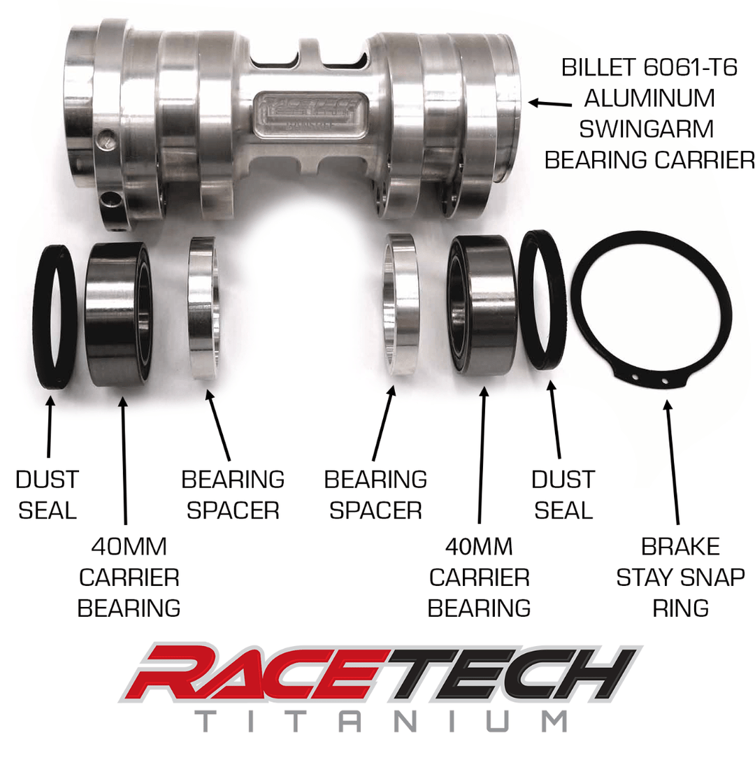 Yamaha Banshee 40mm Drag Axle Swingarm Bearing Carrier Kit – Billet Aluminum - Dune Goons