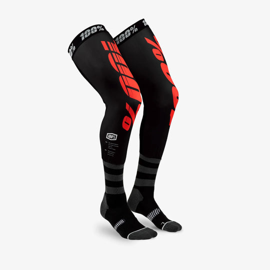 REV Knee Brace Performance Moto Black/Red- 100%