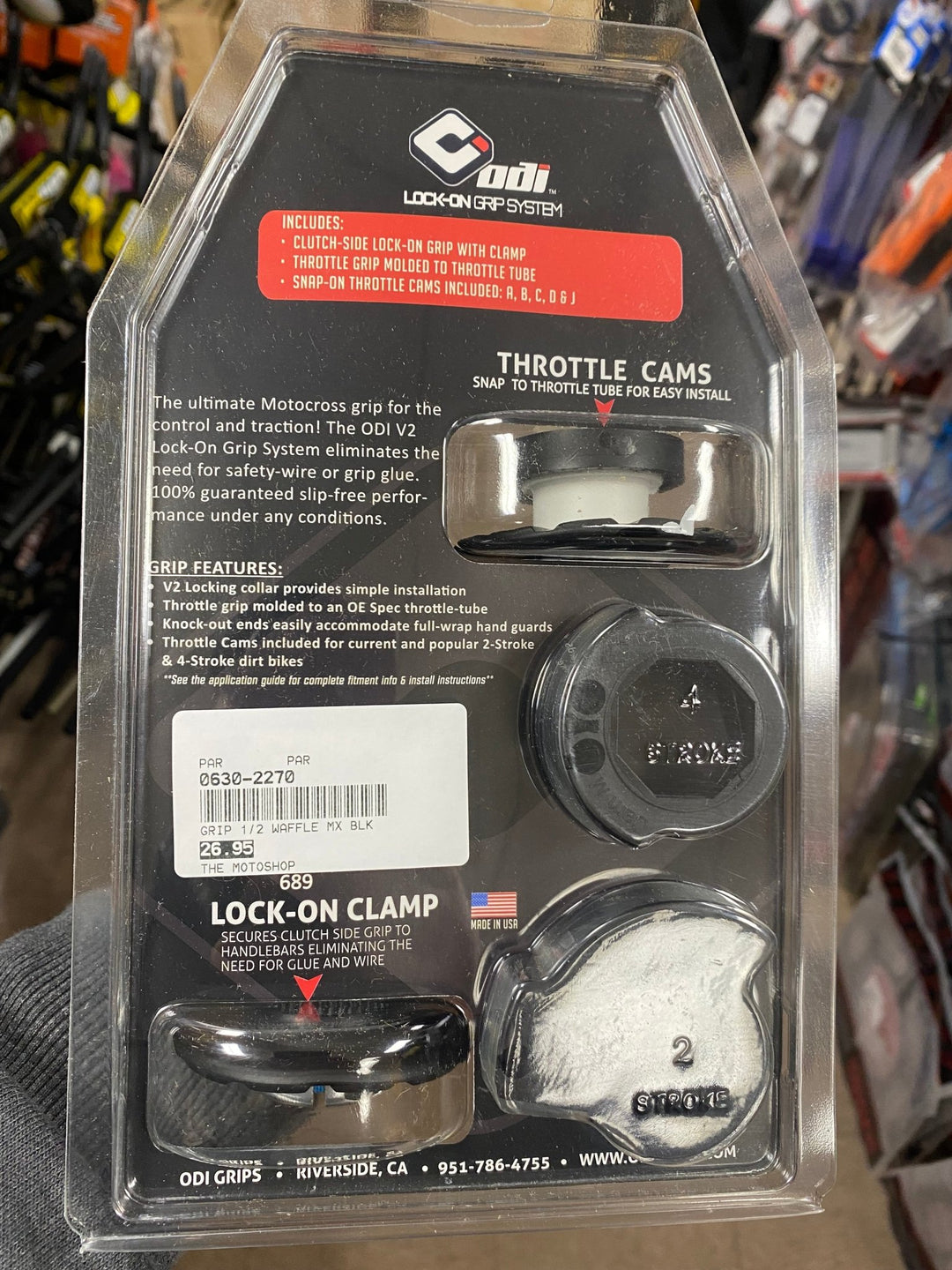 ODI MX V2 Lock - On Grips – Half Waffle, Black (0630 - 2270) - Dune Goons