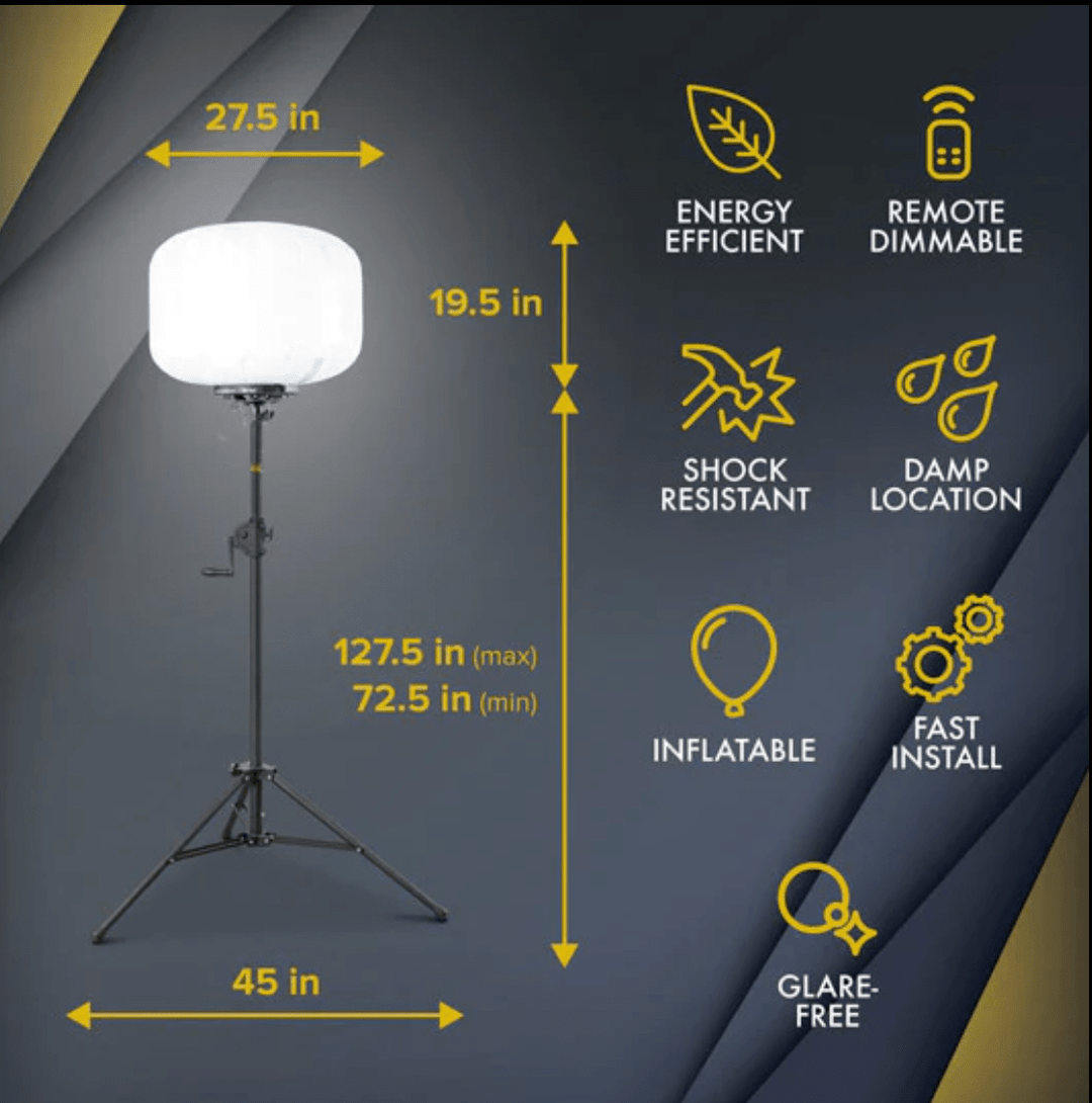 SeeDevil G3 Pro 400 Watt Balloon Light Kit – 58,000 Lumen Glare - Free Flood SD - 400W - KIT - G3 - Dune Goons