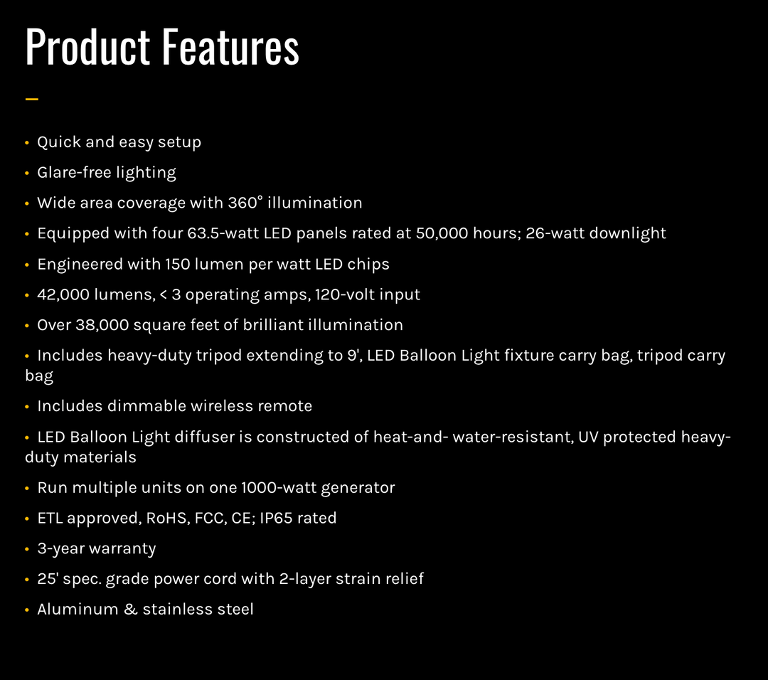 SeeDevil G3 Pro 400 Watt Balloon Light Kit – 58,000 Lumen Glare - Free Flood SD - 400W - KIT - G3 - Dune Goons