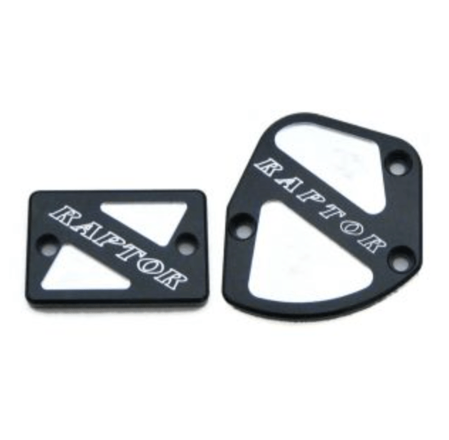 Yamaha Raptor 700 Throttle & Brake Cover Set - Black w/logo - 2006 Only - Modquad - Dune Goons